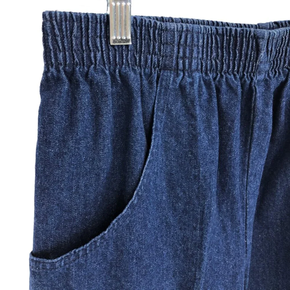 Cascade Blues Vintage Elastic Waist 100% Cotton Denim Jeans Size 10 Short NOS - Picture 4 of 11